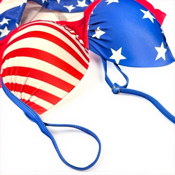 Stars & Stripes Sizzle: NWOT Patriotic Push-Up Bikini! 🇺🇸 Ladies Large ❤️🤍💙 - Picture 4 of 15